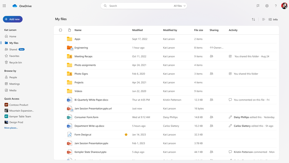 Added Shortcuts in My Files